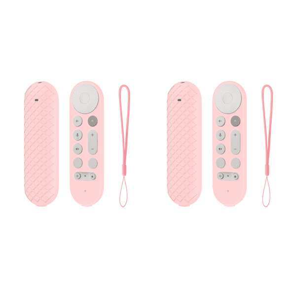 Peggybuy Silicone Remote Controller Protective Case for Google TV Streamer 4K(Pink)