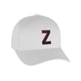 thumbnail image 1 of Flexfit Baseball Hat Custom Letter Initials A to Z Curved Bill, White Cap Red Bk, 1 of 3