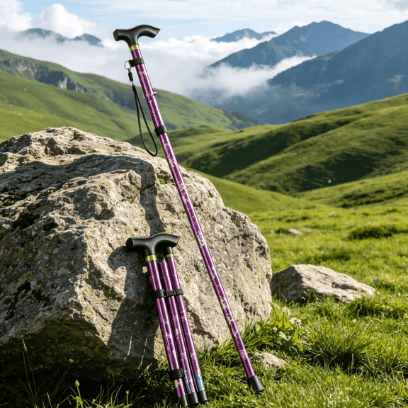 5-Level Adjustable Height Walking Stick Lightweight Collapsible Portable Travel Cane with Wrist Strap and T Handle for Elderly Disabled Men Women