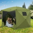 thumbnail image 2 of EAGLE PEAK 12x12 ft Portable Quick Pop Up Canopy Tent with 5 Wall Panels, 6 Sided Instant Gazebo Outdoor Camping Screen Tent, Green, 2 of 7