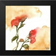 thumbnail image 2 of Bijou, Andrea 15x15 Black Modern Framed Museum Art Print Titled - Watercolor Floral Yellow and Red II, 2 of 5
