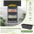 thumbnail image 3 of Laicejoy 3-Tier Vertical Hanging Planter, Garden Wall-mounted Self-watering Planter with 3 Pots, Adjustable Hooks, Auto Drainage, 3 of 8