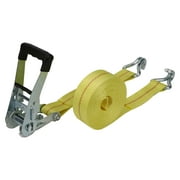 Hyper Tough Brand 2x27" Tie down Straps with over Size  Ratchet Handle 3333lbs, Work Load with DJ-Hooks Single Pack