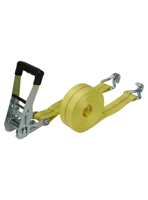 Hyper Tough Brand 2x27" Tie down Straps with over Size  Ratchet Handle 3333lbs, Work Load with DJ-Hooks Single Pack