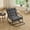 Grey, variant on Outdoor Lounge Chair with Ottoman, Patio Sling Recliner with Puffy Cushion, Comfy Chaise Lounge with Foot Stool for Patio, Pool, Backyard, Black/Grey