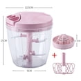 thumbnail image 4 of Picadora de alimentos manual, picadora de carne multifuncional 900ML(Rosa), 4 of 5