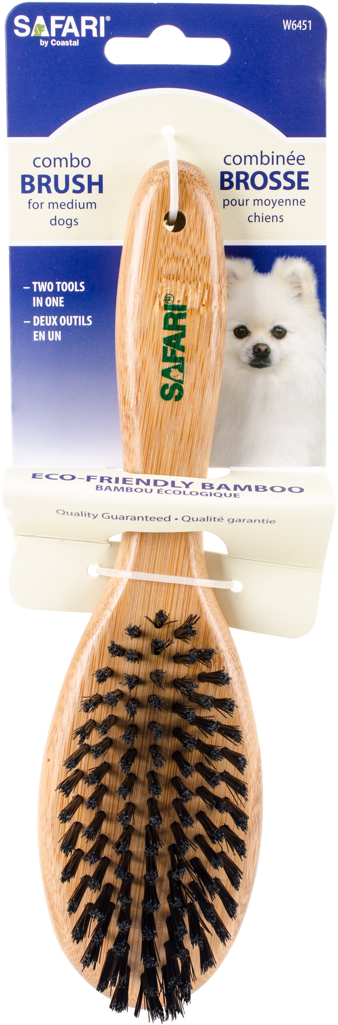 Safari Dog Pin and Bristle Combo Brush with Bamboo Handle, Medium ...