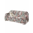 thumbnail image 2 of Pink Green Spring Floral Couch Cover for 2 Cushion Sofa, Vintage Botanical Summer Washable Loveseat Sofa Covers Slipcover for Sectional Sofas L-Shaped, Couch Throw Cover 71"x118", 2 of 9