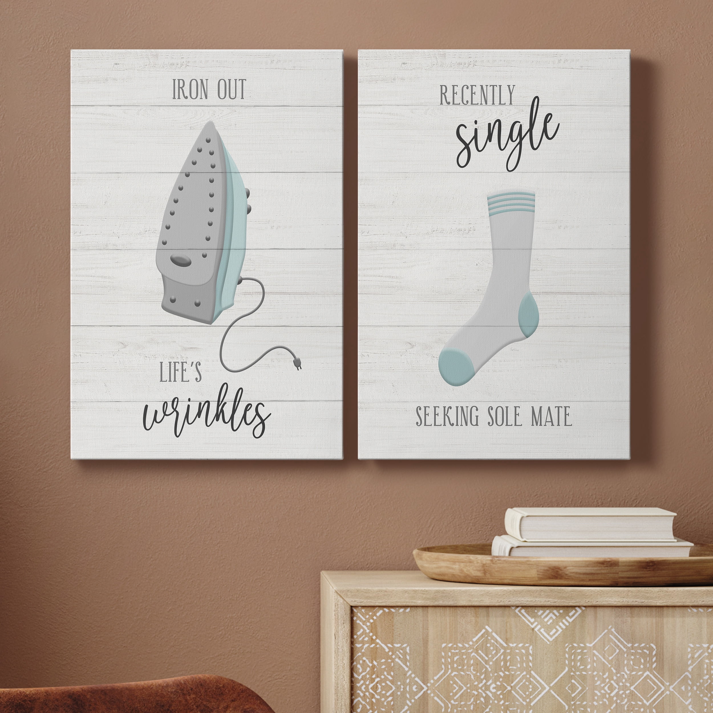 Iron Out Premium Gallery Wrapped Canvas - Ready to Hang - Set of 2 - 18 x 27 Each