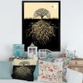thumbnail image 3 of Designart 'Tree Silhouette With Underground Roots' Traditional Framed Art Print, 3 of 4