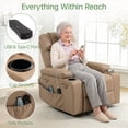 thumbnail image 3 of Electric Power Lift Recliner Chair for Elderly with Heat & Massage & USB Charge Port, 160° Adjustable PU Leather Recliner, Stand Assist, Remote Control, Cup Holders for Living Room Bedroom (Brown), 3 of 9