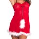 thumbnail image 4 of Conjunto de lencería Vestido Babydoll de Navidad Pompón esponjoso Correa Malla Halter Porno Camisón Hugtrwg para mujer Rojo T M, 4 of 6