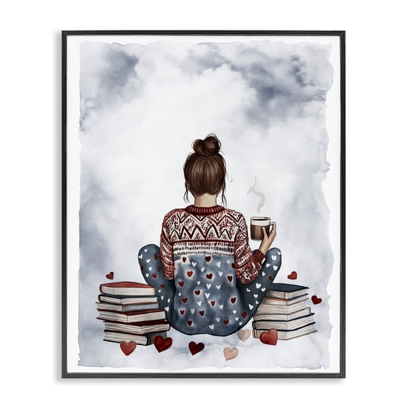 Stupell Industries Cozy Ritual Reader Black Framed Giclee Art, design by Svetlana Aleynikova