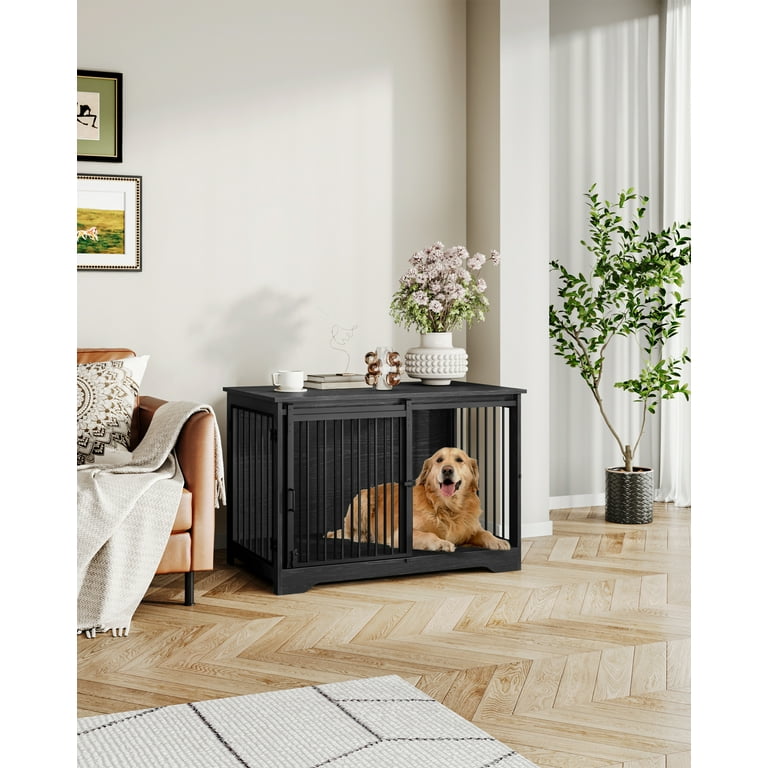 Hzuaneri Large Double Door Furniture Style Dog Crate, Medium Sized