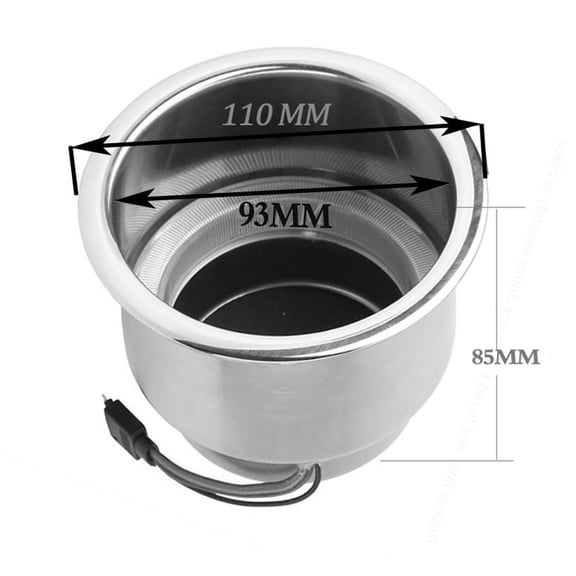 Phyun 4X Cup Drink Holder 14 LED w/ Remote RGB Lights for Marine Boat Stainless Steel