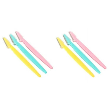 Eyebrow Razor for Face, Neck and Eyebrows, Stainless Steel, by Shave Classic, 6 Count   Makeup Blender Stick, 12 Pcs