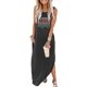 thumbnail image 3 of Vestido casual con estampado de arcoíris para mujer, vestido maxi sin mangas con bolsillo, vestido hawaiano de verano para playa, vestido camisero liso, 3 of 5