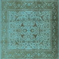 thumbnail image 1 of Ahgly Company Indoor Square Oriental Light Blue Industrial Area Rugs, 5' Square, 1 of 4