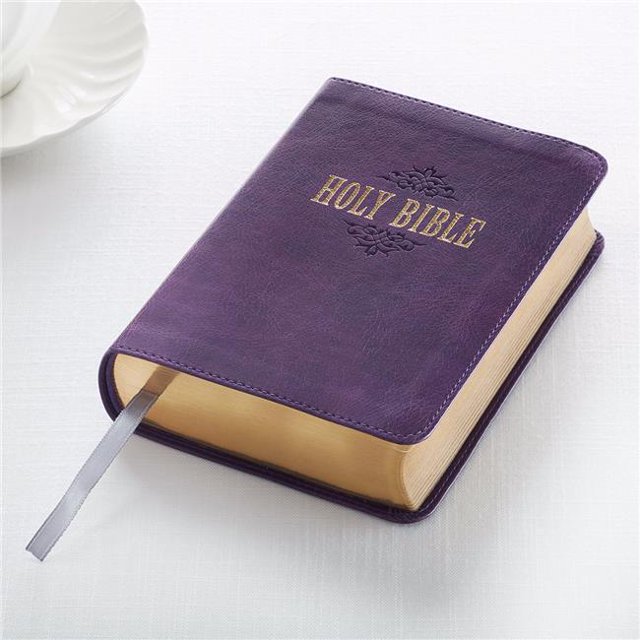 Christian Art Gifts KJV Grande Impression Bible Compacte, Cuir Luxuel Violet, 1 Unité