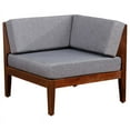 thumbnail image 4 of Linon Morningside Outdoor Acacia Wood 4 Piece Set with Gray Cushions in Walnut, 4 of 12
