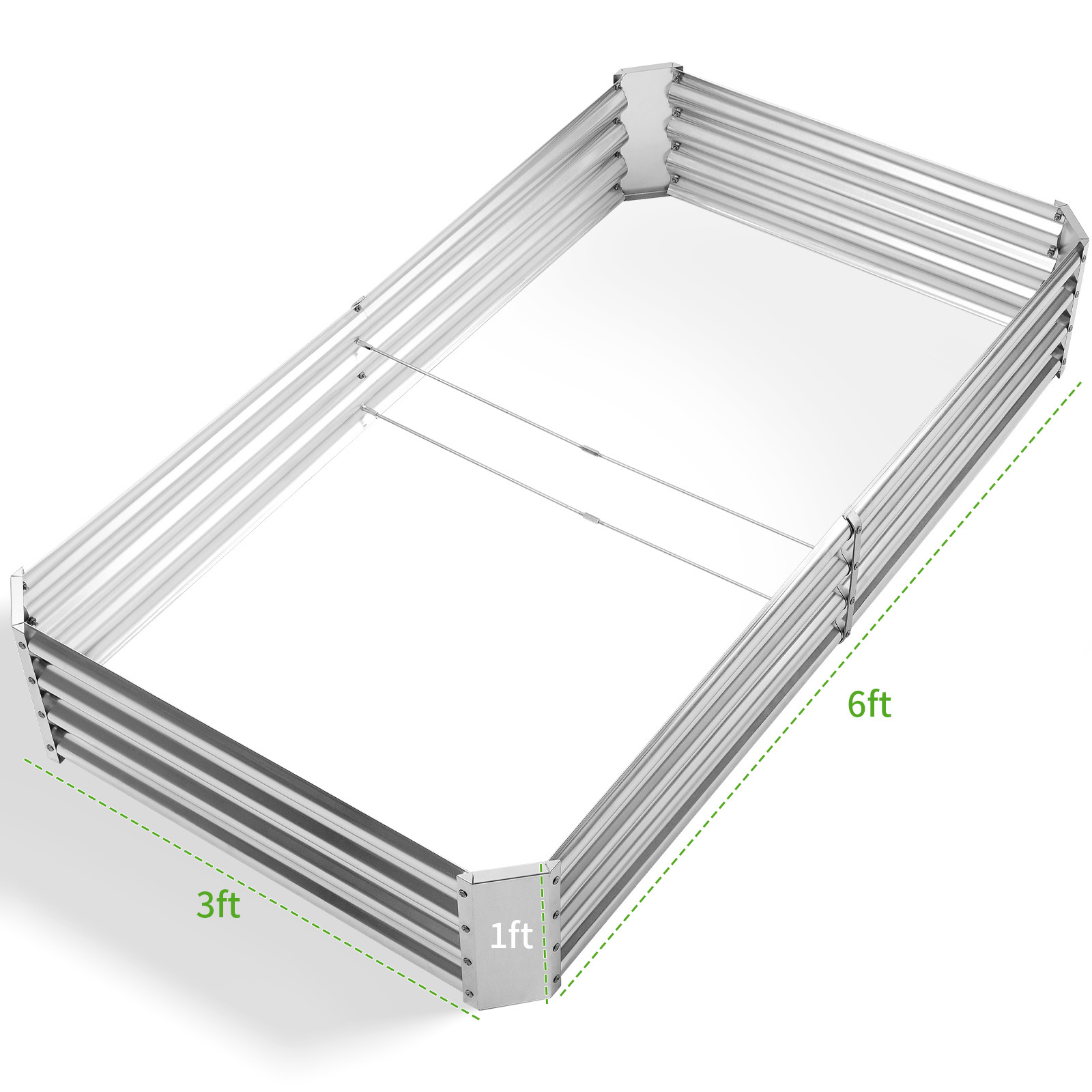 Land Guard 8x4x1ft Galvanized Steel Raised Garden Bed photo 4