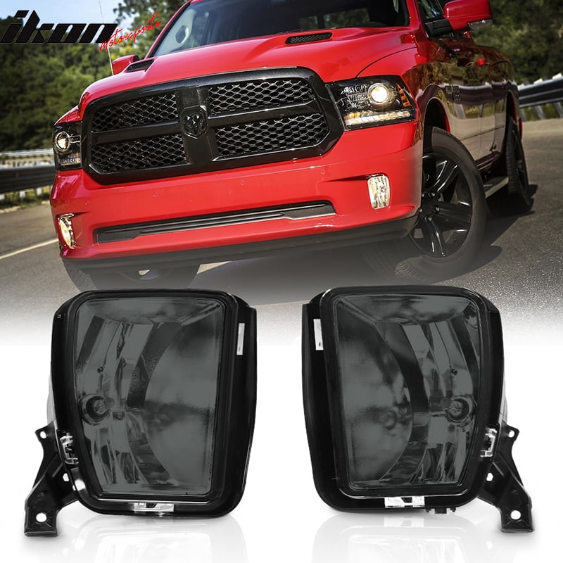 Compatible with 1318 Dodge Ram 1500 2500 3500 OE Style Smoke Lens Fog