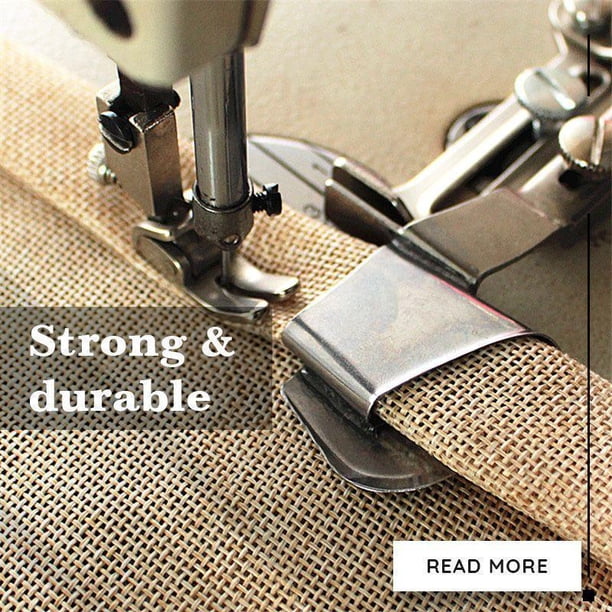 1 Uds máquina de coser dobladillo rizador de rodillos para máquina de coser plana de barril de tracción máquina de coser doméstica pie prensatelas dobladillo prensatelas