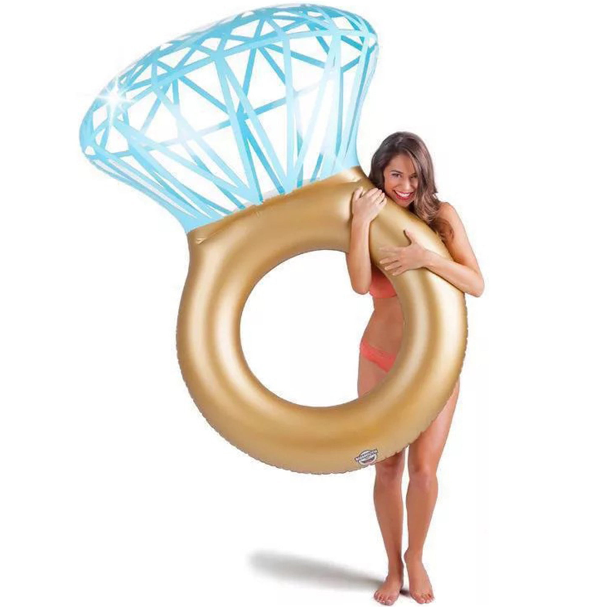 Giant Inflatable Diamond Engagement Ring Pool Float Summer Beach Swimming Toy 
