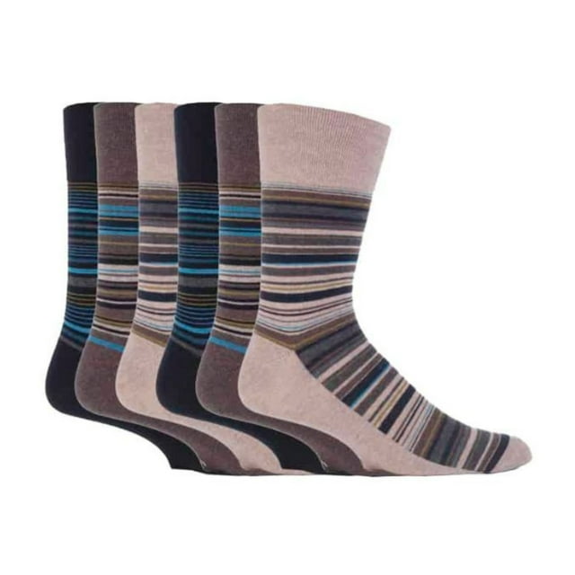 Gentle Grip - 6 Pairs Mens Gentle Grip Non Elastic Socks