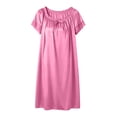 thumbnail image 4 of Aofany Women's Charming Satin Nightgowns Silk Sleepshirt Solid Sleep Dress Half Sleeve Sleepwear, 4 of 6