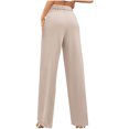 thumbnail image 4 of Ruimatai Women's Business Pants High Waisted Wide Leg Work Trousers with Pockets Straight Long Capris Professional Office Dress Pants, 4 of 6