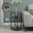 thumbnail image 3 of Convenience Concepts Designs2Go 24"x15.75" Simon 3-Tier End Table w/ USB Ports, Weathered Gray/Black, 3 of 6