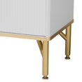 thumbnail image 6 of Baxton Studio Lilac Modern Glam White Wood and Gold Metal 2-Door Shoe Cabinet, 6 of 6