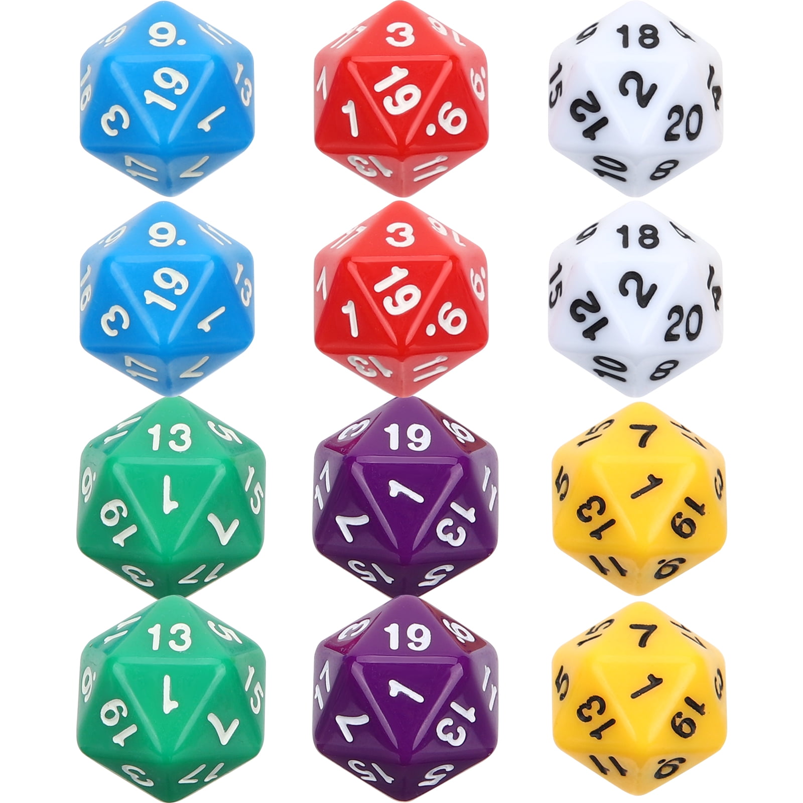 FRCOLOR 20 sided dice 12pcs Game Dice 20 Sided Dice Tabletop Dice