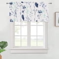 thumbnail image 2 of Floral Kithchen Curtains 36 Inch Watercolor Flower Leaves Tier Curtains, Blue and Gray Floral Cafe Curtains, Rod Pocket Small Window Curtain for Cafe Bathroom Bedroom Drapes, 2 of 6