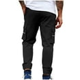 thumbnail image 6 of Ecqkame Cargo Pants for Men Solid Color Breathable Lightweight Hiking Pant Outdoor Workwear Casual Trousers with Pockets Black M, 6 of 8