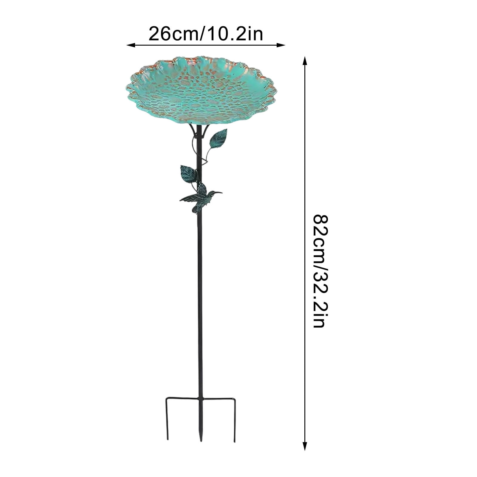 Bird Bath for Outside, 32 Inch Metal Birdbath Bowl with 3 Prong Base Stand Outdoor Bird Baths Bird Feeder Garden Decor Yard Art