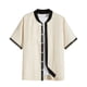 thumbnail image 1 of Camisas De Vestir Para Hombre Azul Nueva camisa suelta con botones y cuello de béisbol para hombre, camisa informal de talla grande a la moda, chaqueta (Khaki, L), 1 of 5