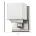 thumbnail image 2 of HomeRoots 398812 7 x 5.25 x 4.25 in. Rampart 1-Light Satin Nickel Sconce with Etched Glass Shade, 2 of 2