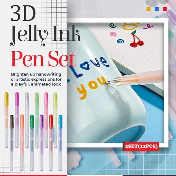 Xihbxyly Juego de Bolígrafos de Tinta Gelatinosa Brillante, 12 Colores Surtidos, Tinta de Gel Suave, Sin Derrames Ni Manchas, Perfectos para Garabatos y Arte, Tinta Permanente a Base de Agua, Trazo M