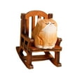 thumbnail image 4 of simhoa Rocking Chair Animal Figurine Cute Statue Cartoon Wood Desktop Ornament for Desk Cat, 4 of 8
