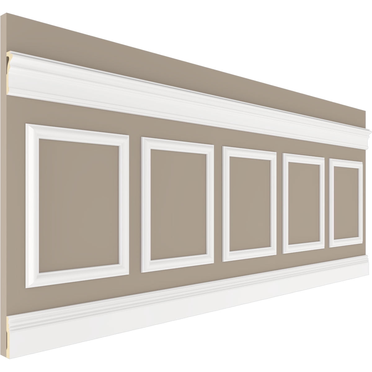 Ekena millwork 94 1/2"L (Adjustable 36"H to 40"H) Ashford Square Panel Traditional Wainscot Paneling Kit