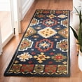 thumbnail image 3 of SAFAVIEH Heritage Damjana Tribal Wool Area Rug, Navy/Red, 6' x 6' Round, 3 of 10