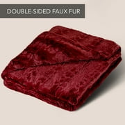 Everlasting Comfort Luxury Polyester Throw Blanket - Soft, 65”x50” (Dark Red)