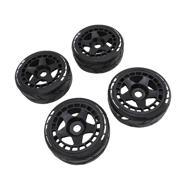 4PCS RC Wheel Tires, 17mm Rugged Plastic for 1/8 Scale RC Vehicles with Easy Installation for On Road Off Road