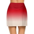 thumbnail image 6 of Tennis Skirts for Women Gradient Color Elastic Waist Tennis Golf Skort Stretchy Casual Athletic Tennis Mini Short Skirts,Red,L, 6 of 6