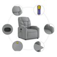 thumbnail image 4 of vidaXL Massage Recliner Chair Light Grey Fabric, 4 of 5