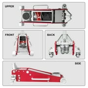 JACK BOSS Floor Jack 3 Ton Hydraulic Low Profile Aluminum and Steel Racing Car Jack with Dual Pump, Rapid Lift