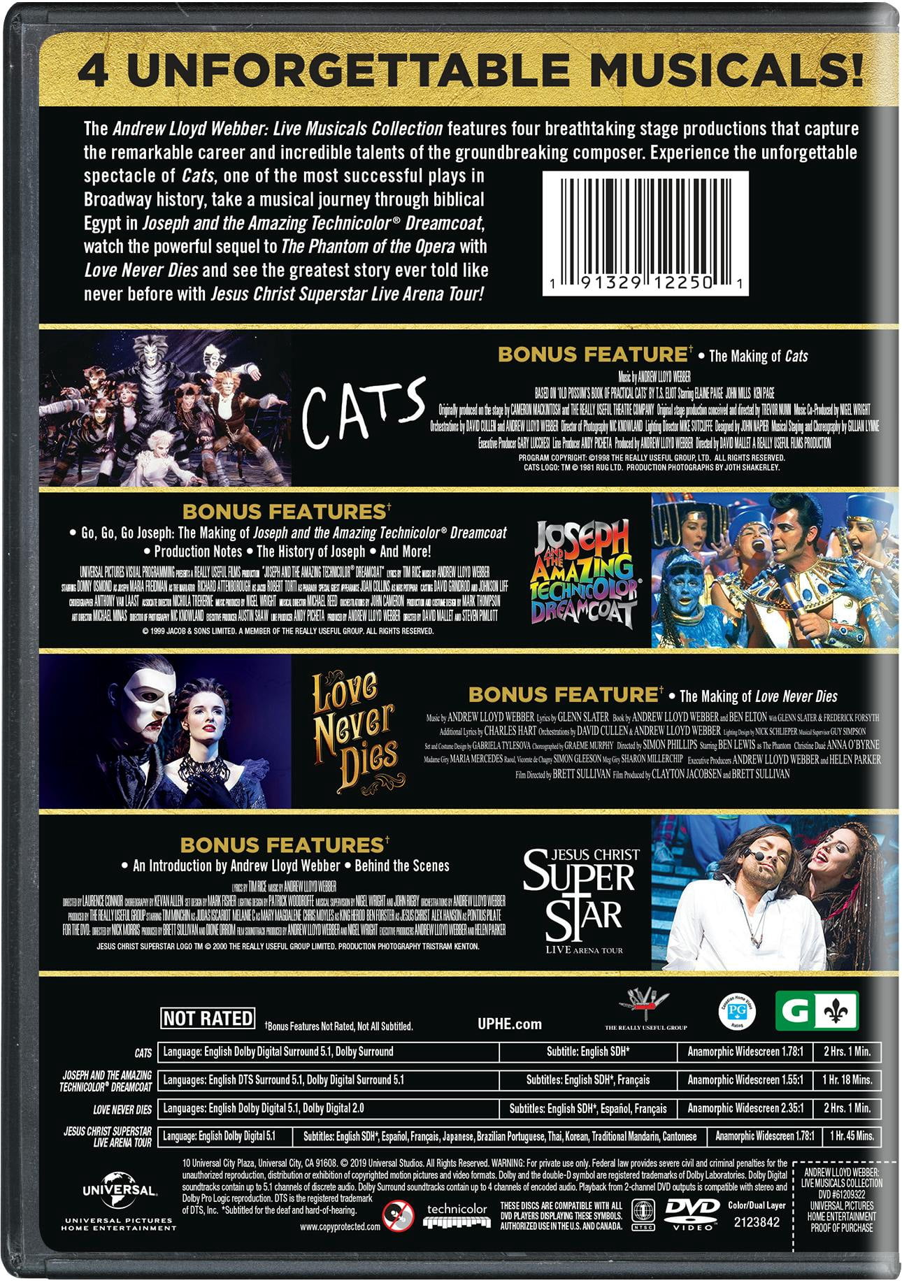 Andrew Lloyd Webber: Live Musicals Collection (DVD), Universal