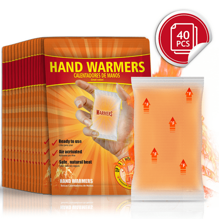NFTIGB Hand Warmers Disposable,40 Packs Long Lasting Hand Warmer Up To 10 Hours of Heat,Safe Pocket Warmers Air Activated Warmers,Hand Warmers Bulk Portable,2pcs per Pack
